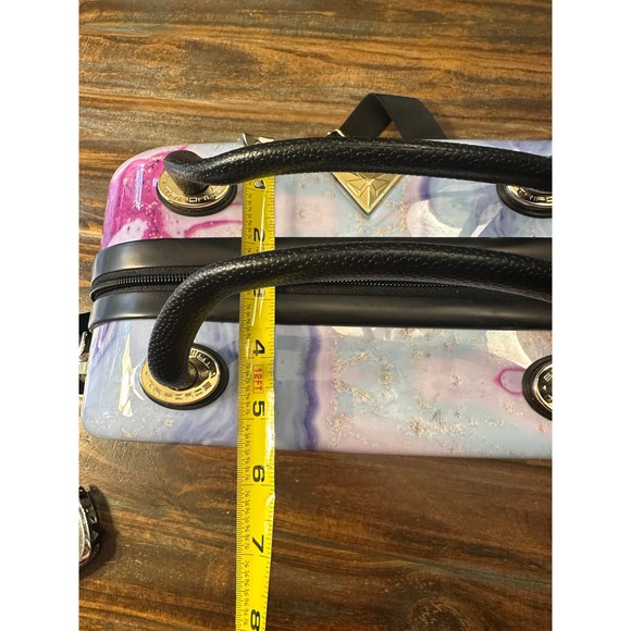 TRIFORCE‎ Marble Vanity Travel Case Cosmetic Bag Makeup Train Case w Strap - Picture 16 of 16